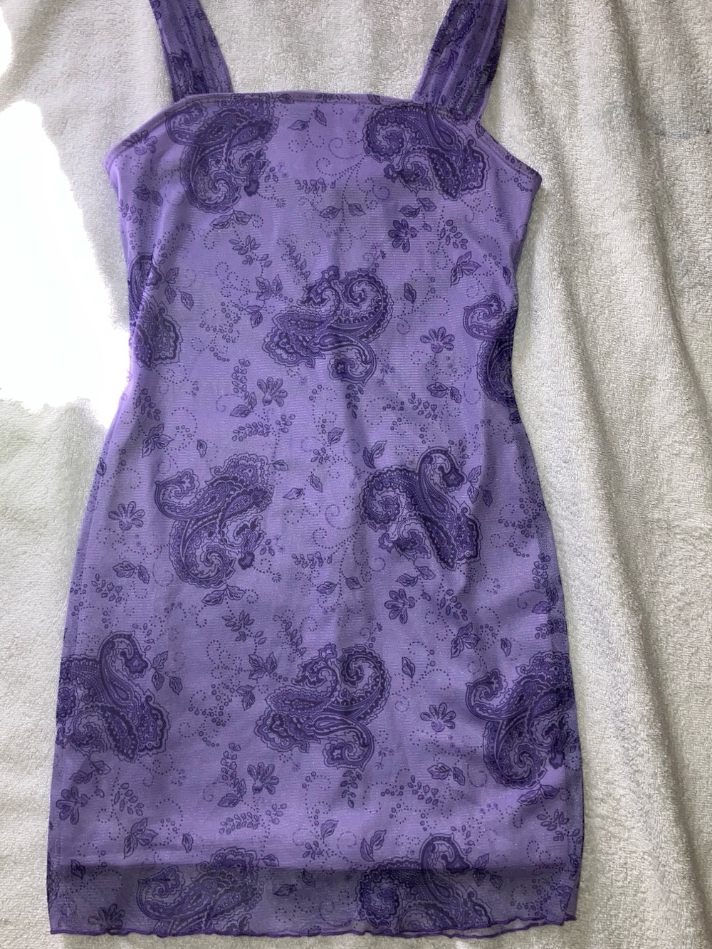 Vintage 90s All That Jazz lavender paisley print slip dress (Made in the USA